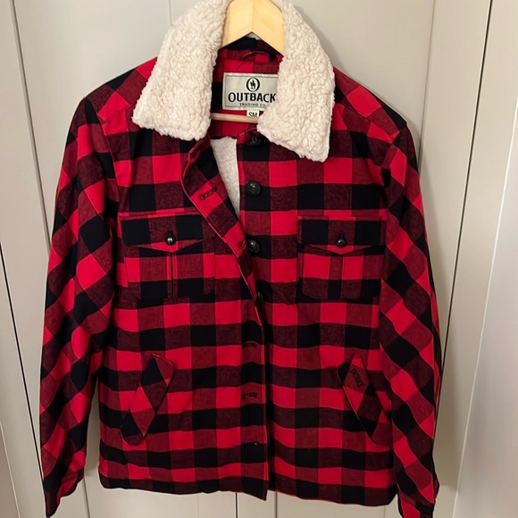 Worn once Red Buffalo Plaid Sherpa Jacket - Picture 2 of 7